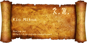 Kis Miksa névjegykártya